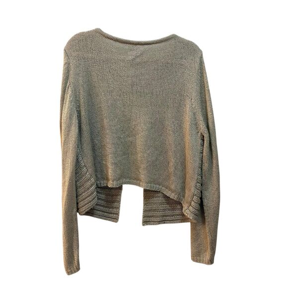 Chicos Cardigan Sweater Womens 3 Green One Button Open Front Textured Knit - Picture 3 of 5